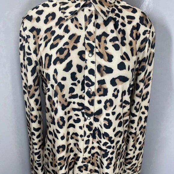 Anatomie “Tania” Cheetah Snap-Front Blouse – Size S (NWT) - Picture 1 of 9